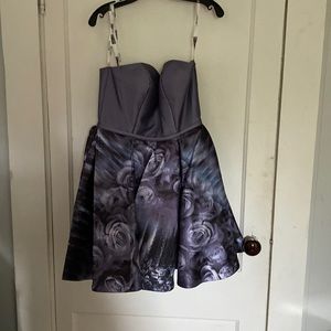 Blush, semi formal dress, size 8, purple floral